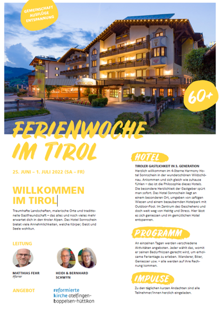 Flyer Ferienwoche Tirol